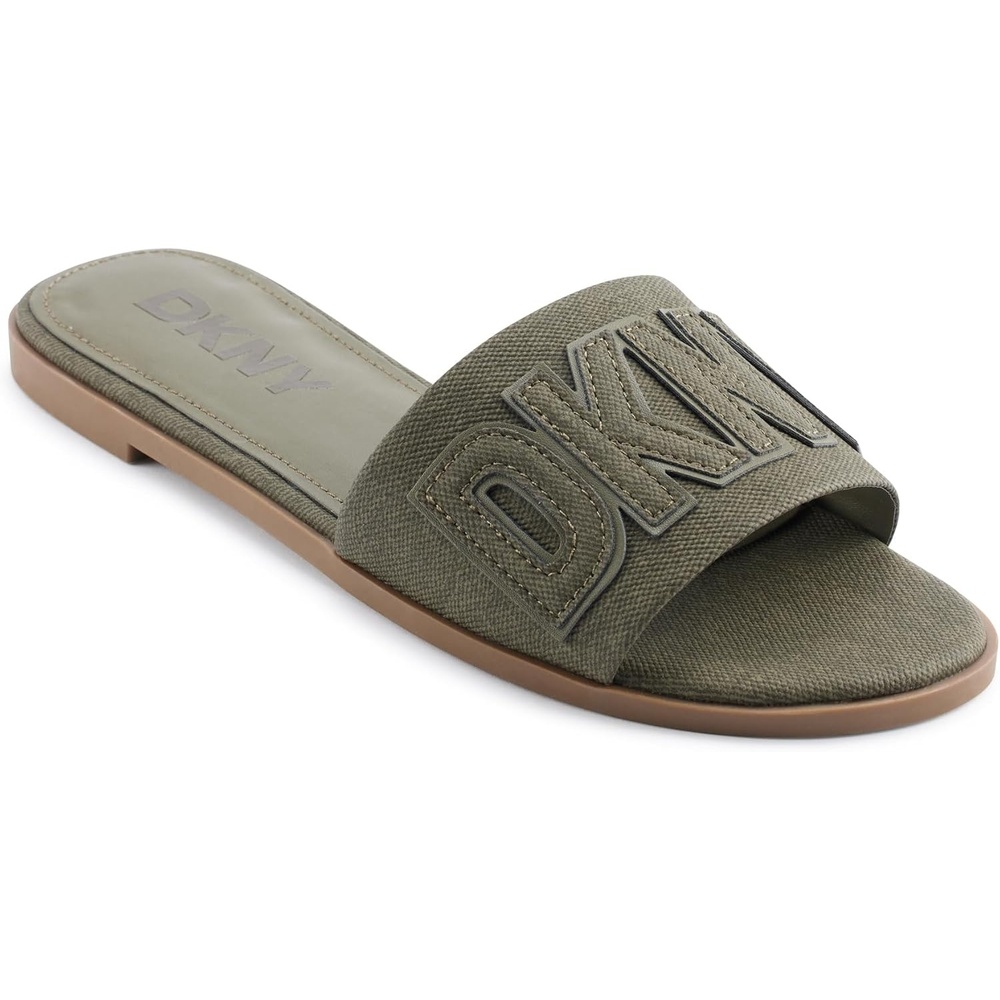 image:imageDKNY Womens Willow Flat Slide Sandal With LogoGreen