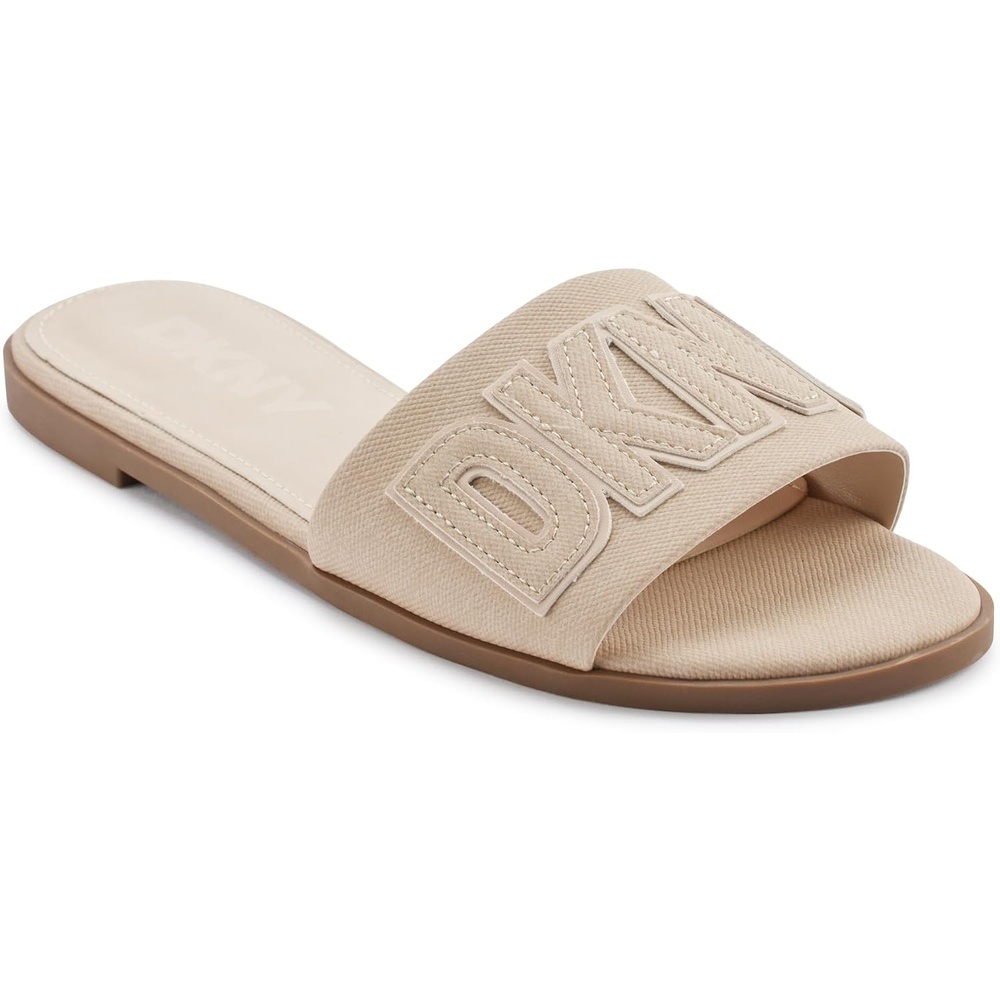 image:imageDKNY Womens Willow Flat Slide Sandal With LogoHemp