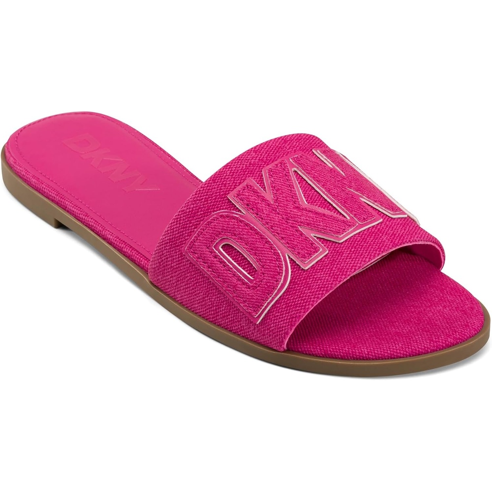 image:imageDKNY Womens Willow Flat Slide Sandal With LogoShocking Pink
