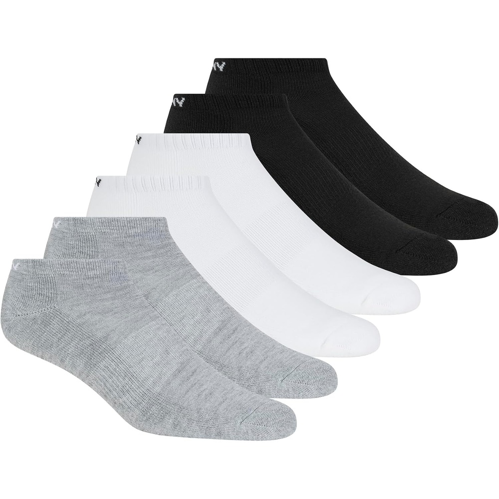 image:imageDKNY mens 6 Pack Sport Cushion Low Cut SocksGreyWhiteBlack