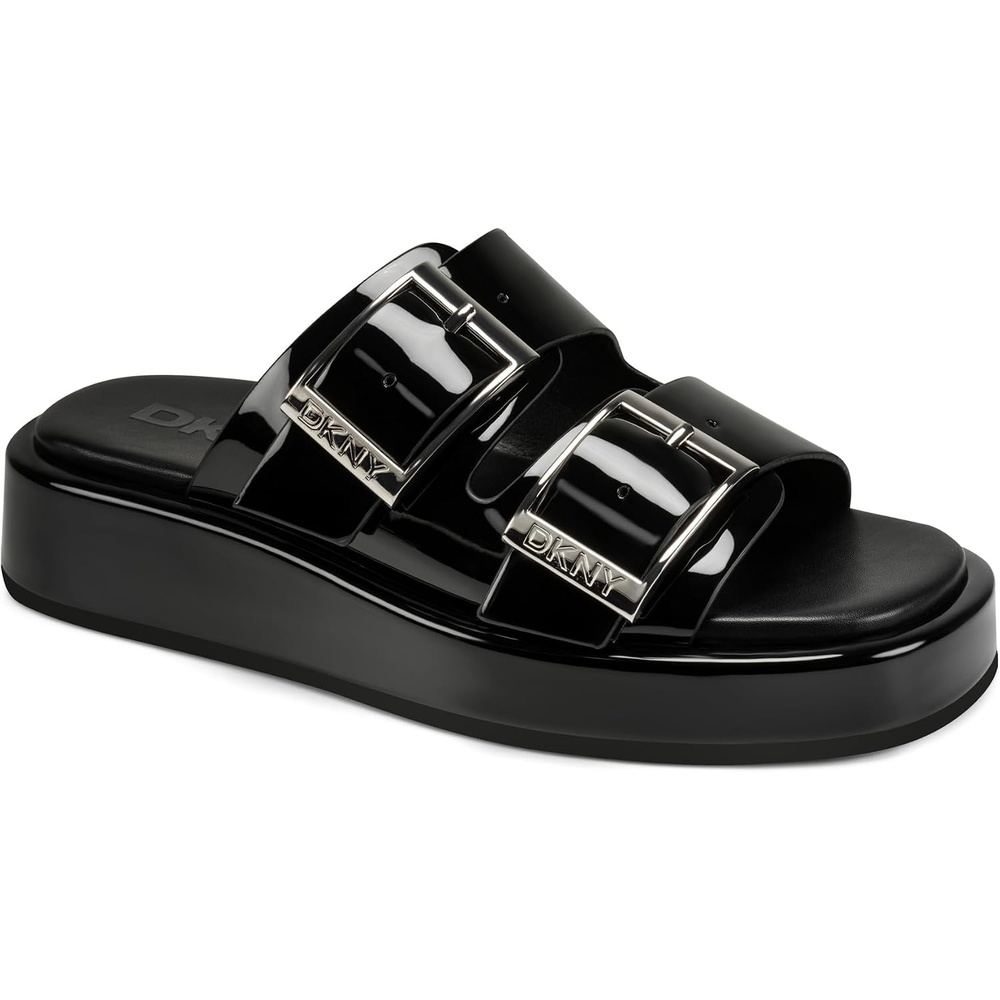 image:imageDKNY womens Leocadia Platform Slide Sandal With BucklesBlack