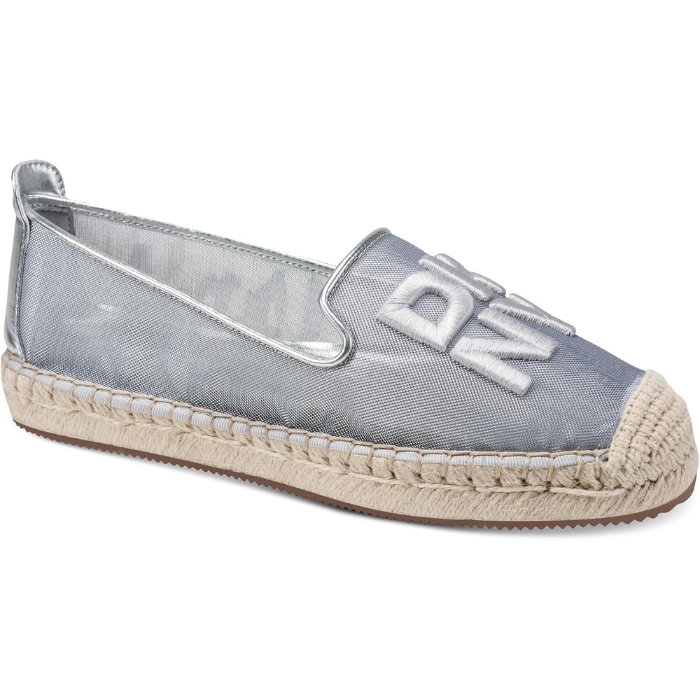 image:imageDKNY womens Miretta Sheer Espadrille Closed Toe Sandal MuleSilver
