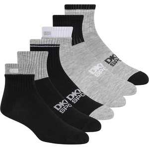 DKNY Women’s 6 Pack Sport Low Crew Socks(Black/Grey)