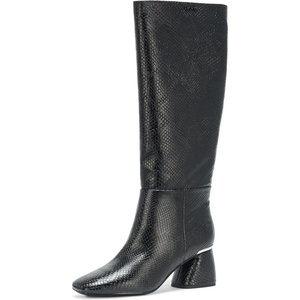 DKNY Women’s Cana Knee High Heeled Riding Boot(Black Croc)
