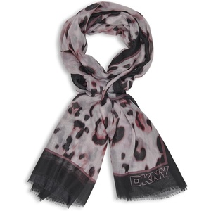 DKNY Women’s Colored Leopard Oversized Scarf(Bloom Pink)