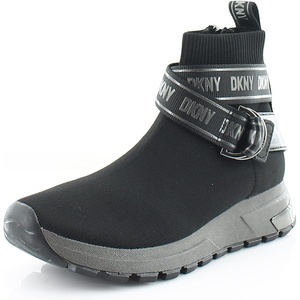 DKNY Women’s Cosmos Wedge Sneakers(Black/Dark Gunmetal)