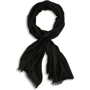 DKNY Women’s Logo Metallic Pashmina Scarf(Black)