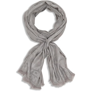 DKNY Women’s Logo Metallic Pashmina Scarf(Grey)