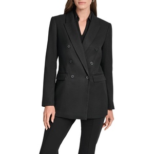 DKNY Womens Long Sleeve Collared Blazer Jacket(Black)