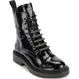 DKNY Women’s Maylaya Lace Up Combat Boot(Black)