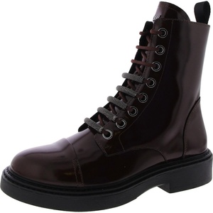 DKNY Women’s Maylaya Lace Up Combat Boot(Bordeaux)