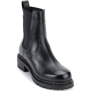 DKNY Women’s Rick Slip On Chelsea Boot with Stud Details(Smooth Black)