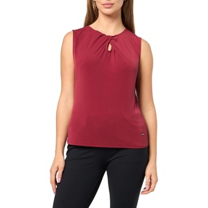 DKNY Women’s Sleeveless Keyhole Jersey Workwear Top(Merlot)