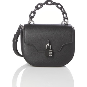 DKNY Women’s Tomi Crossbody With Padlock Charm(Black/Silver)