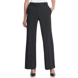 DKNY womens Straight Leg Suit Pant(Black)