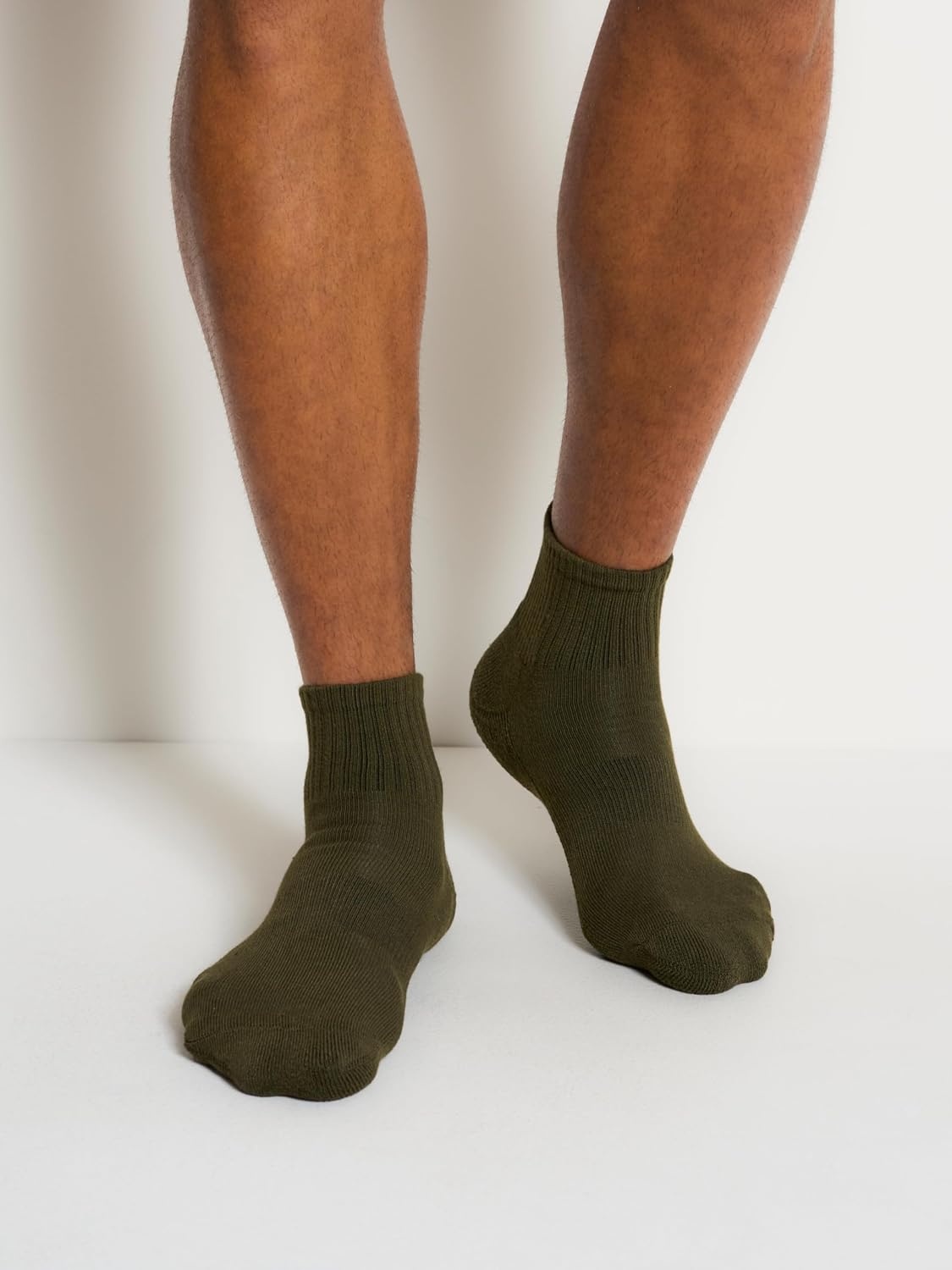 image:imageDKNY Mens 6 Pack Sport Cushion High Quarter Crew SocksOatmealBlackGreen