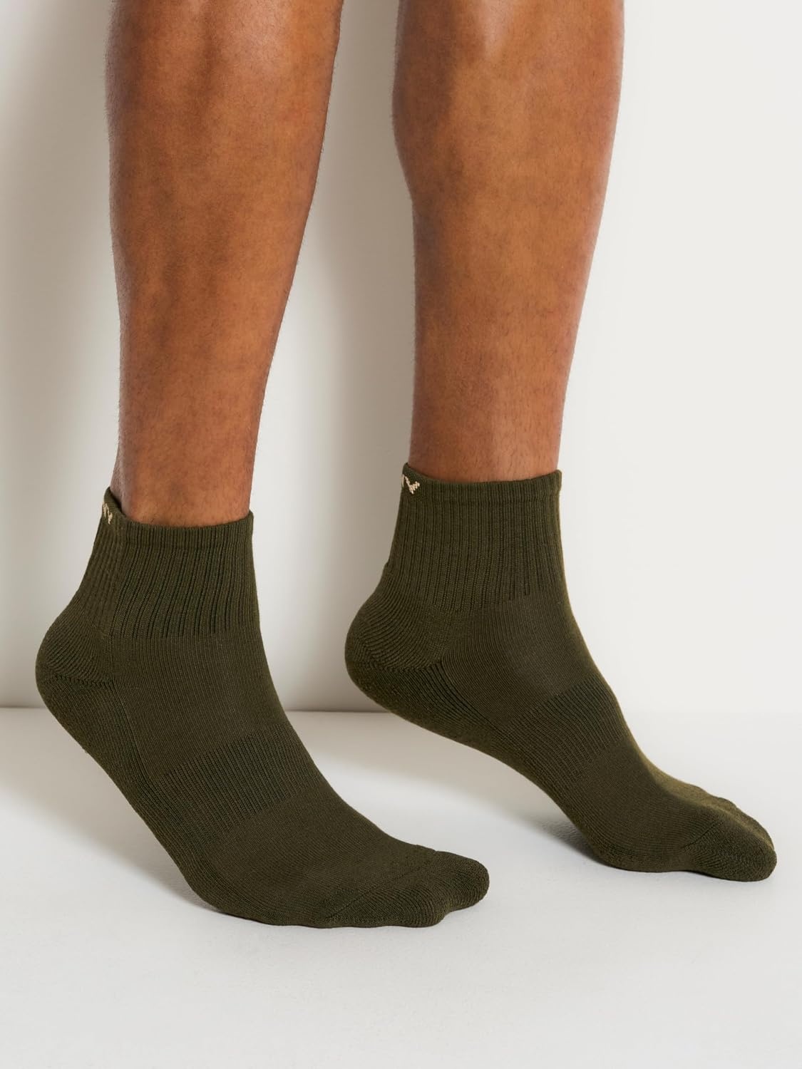 image:imageDKNY Mens 6 Pack Sport Cushion High Quarter Crew SocksOatmealBlackGreen
