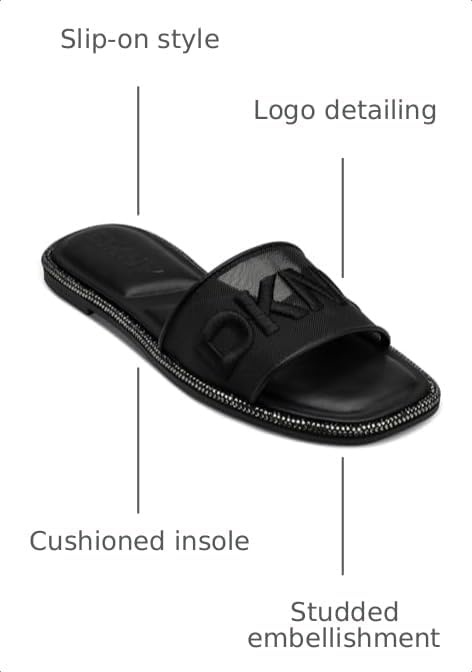 image:imageDKNY Womens Badin Studded Flat Sandal With LogoBlack