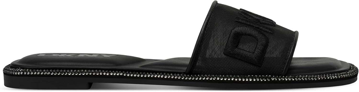 image:imageDKNY Womens Badin Studded Flat Sandal With LogoBlack