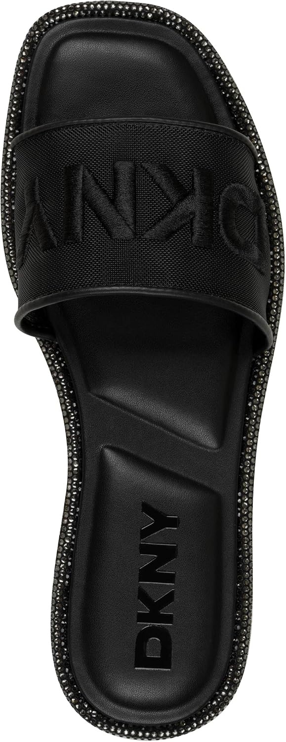 image:imageDKNY Womens Badin Studded Flat Sandal With LogoBlack