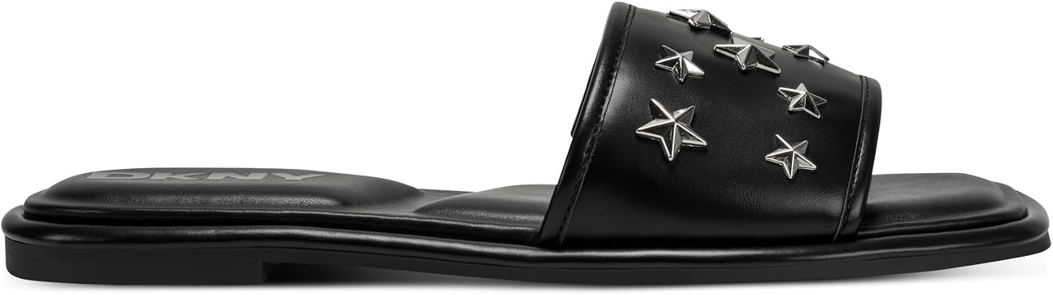 image:imageDKNY Womens Badin Studded Flat Sandal With LogoBlack Stars