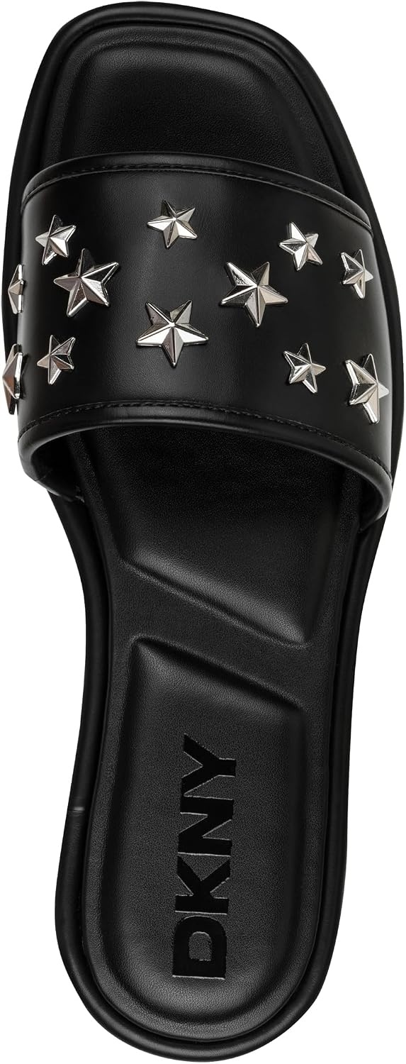 image:imageDKNY Womens Badin Studded Flat Sandal With LogoBlack Stars