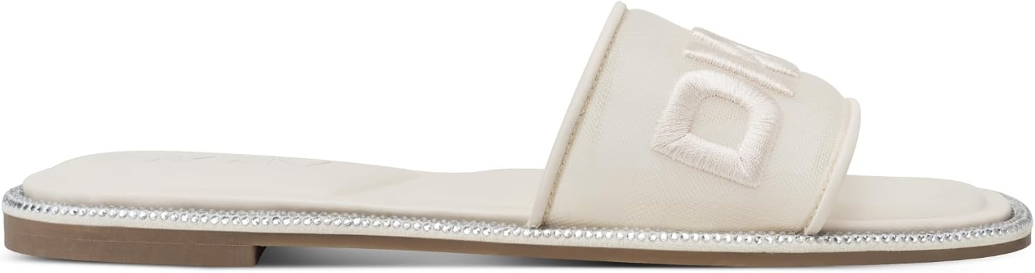 image:imageDKNY Womens Badin Studded Flat Sandal With LogoBone