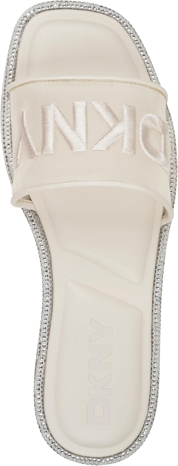 image:imageDKNY Womens Badin Studded Flat Sandal With LogoBone