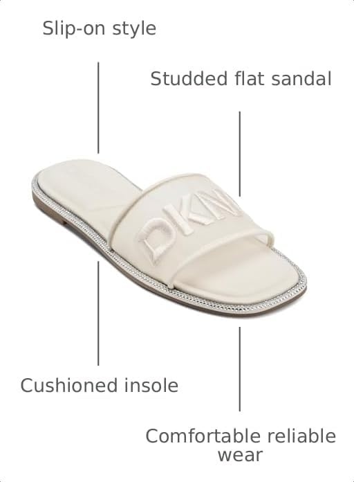 image:imageDKNY Womens Badin Studded Flat Sandal With LogoBone