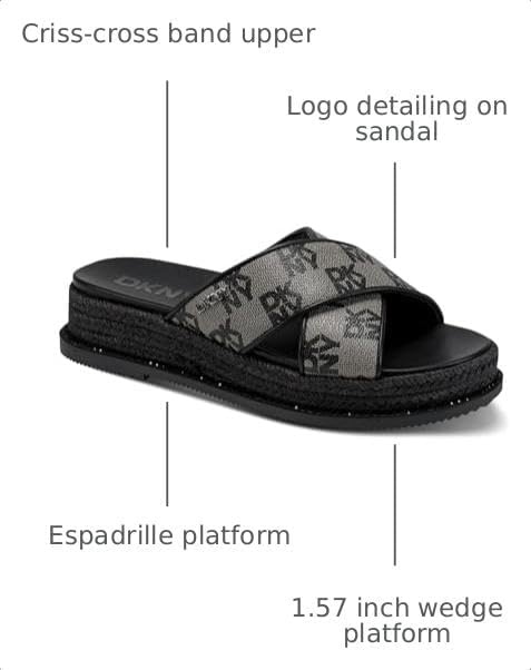 image:imageDKNY Womens Berris Criss Cross Espadrille Platform Sandal With LogoBlack
