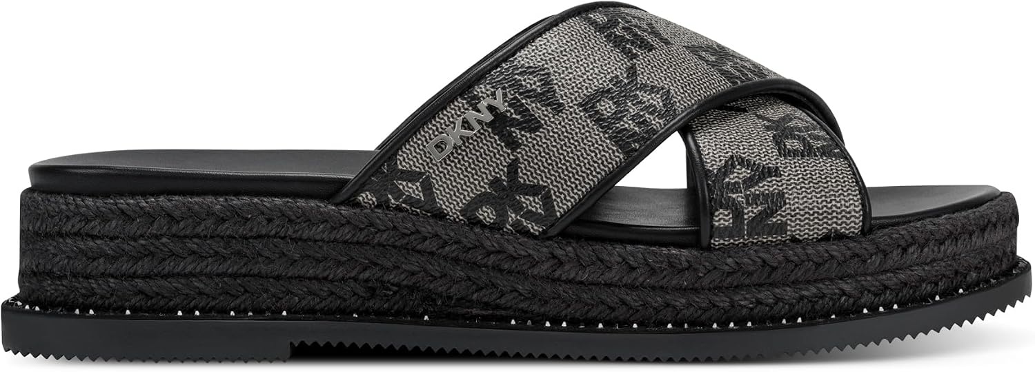 image:imageDKNY Womens Berris Criss Cross Espadrille Platform Sandal With LogoBlack