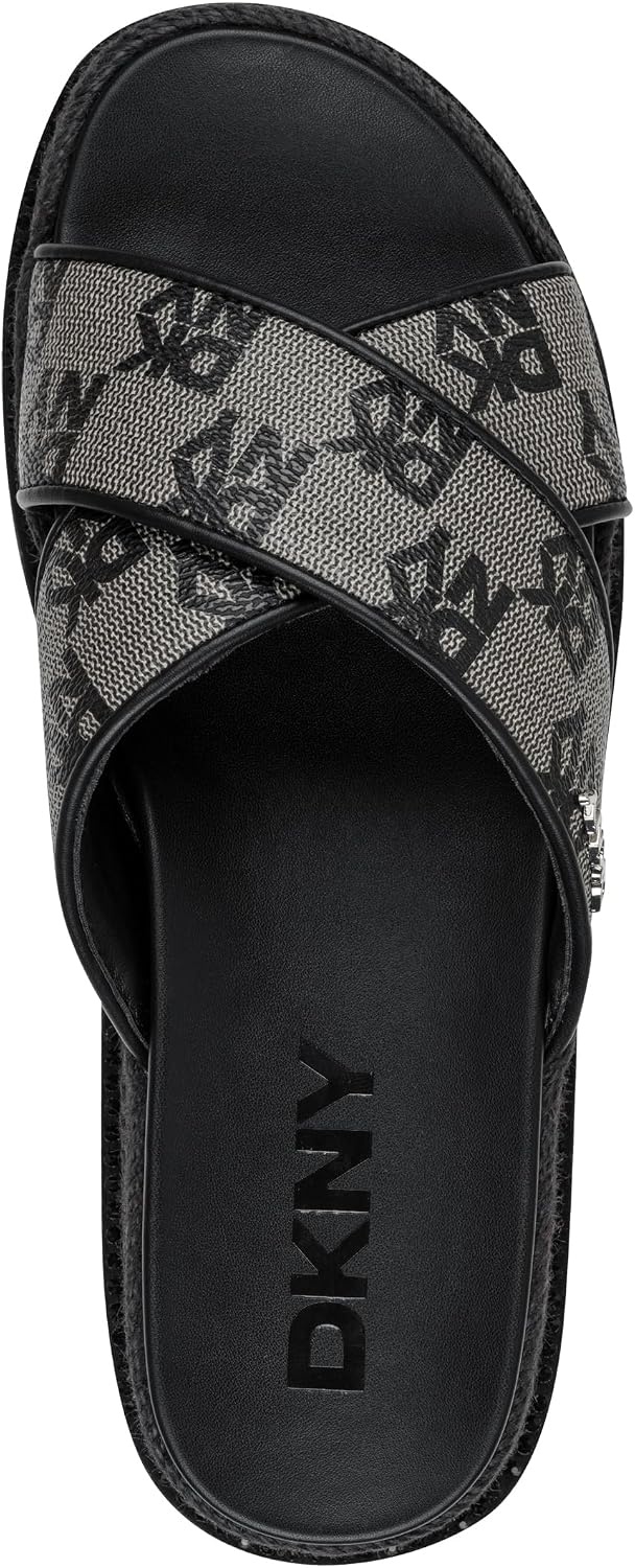 image:imageDKNY Womens Berris Criss Cross Espadrille Platform Sandal With LogoBlack