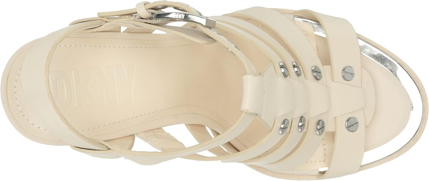 image:imageDKNY Womens Bria Slingback Heel With Belt Ankle StrapEgg Nog