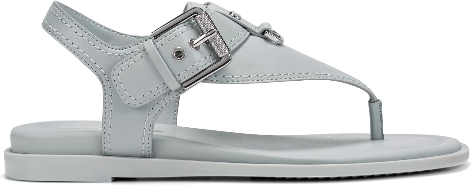 image:imageDKNY Womens Cassiane Flat Thong Sandal With Belt DetailStorm Grey