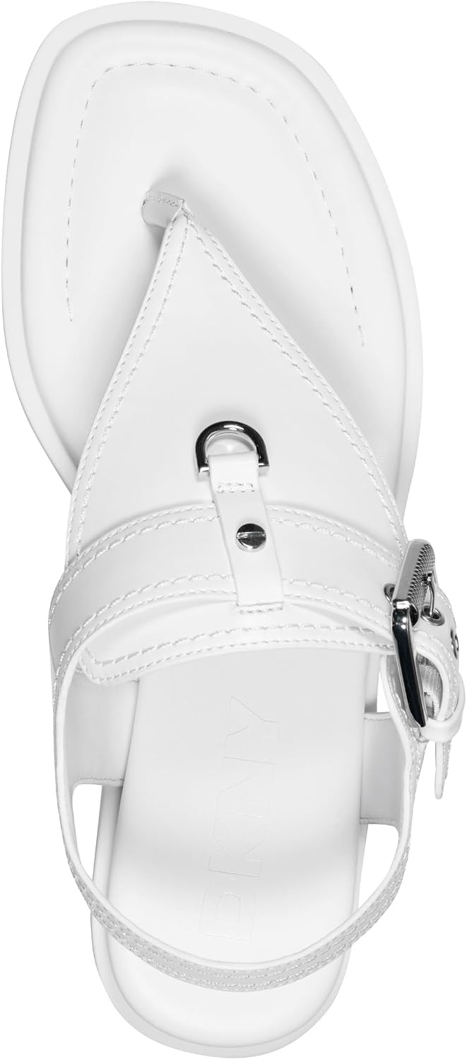 image:imageDKNY Womens Cassiane Flat Thong Sandal With Belt DetailWhite
