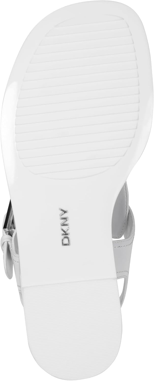 image:imageDKNY Womens Cassiane Flat Thong Sandal With Belt DetailWhite