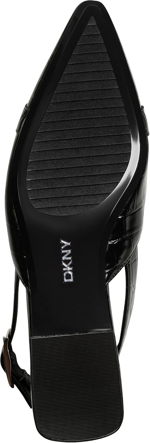 image:imageDKNY Womens Cosetta Slingback Poitned Toe Ballet Flat with EmbellishmentsBlack