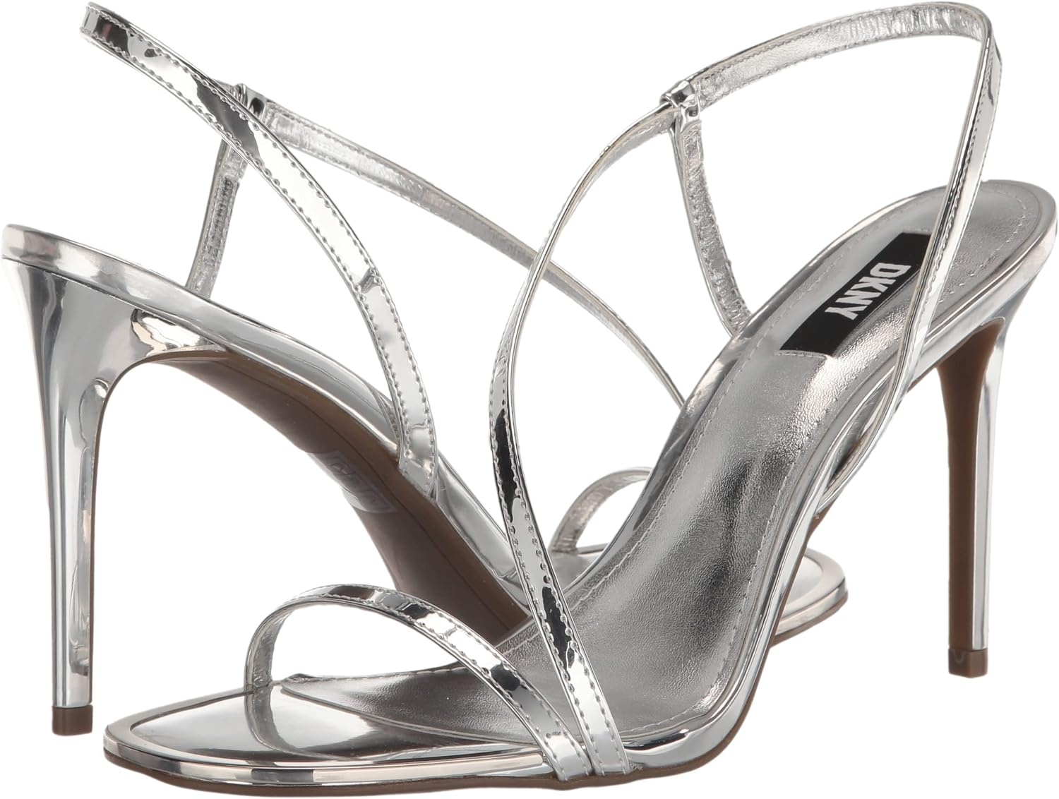 image:imageDKNY Womens Danielle Strappy Diagnol Dress HeelSilver