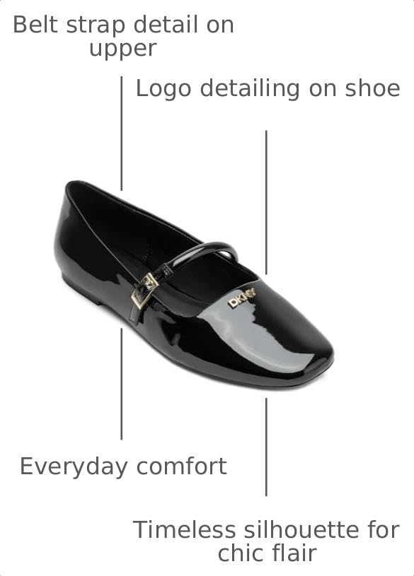 image:imageDKNY Womens Danita Ballet Flat with Belt StrapBlack