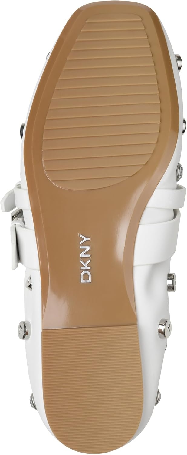 image:imageDKNY Womens Davey Studded Ballet Flat with Belt DetailWhite