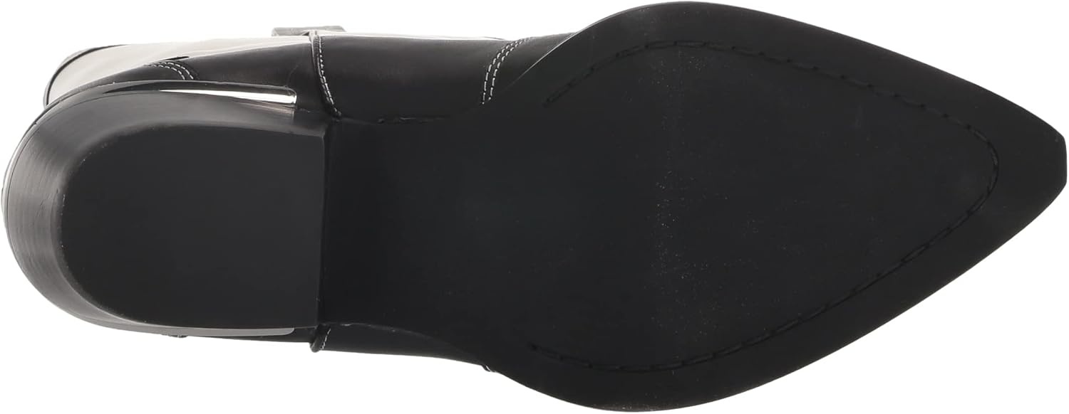 image:imageDKNY Womens Laila Metallic Leather Cowboy BootBlackWhite