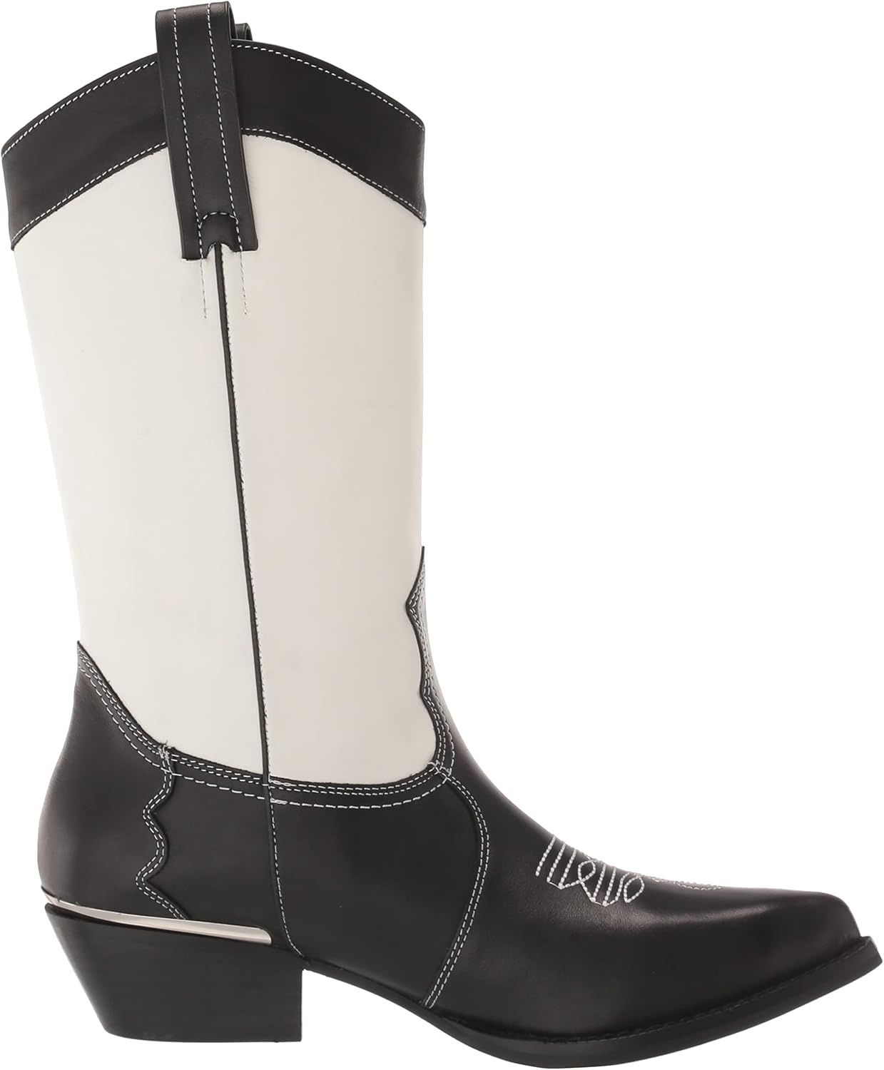 image:imageDKNY Womens Laila Metallic Leather Cowboy BootBlackWhite