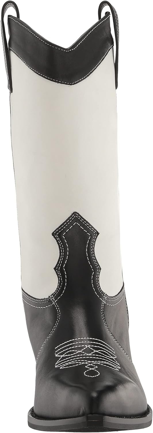 image:imageDKNY Womens Laila Metallic Leather Cowboy BootBlackWhite