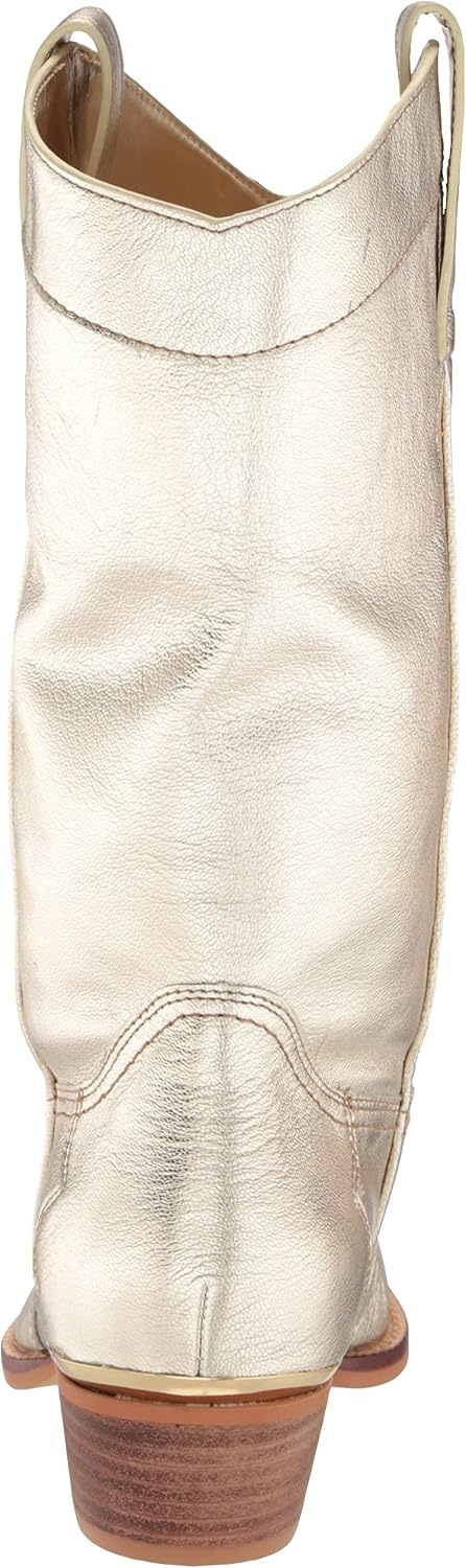image:imageDKNY Womens Laila Metallic Leather Cowboy BootPlatino