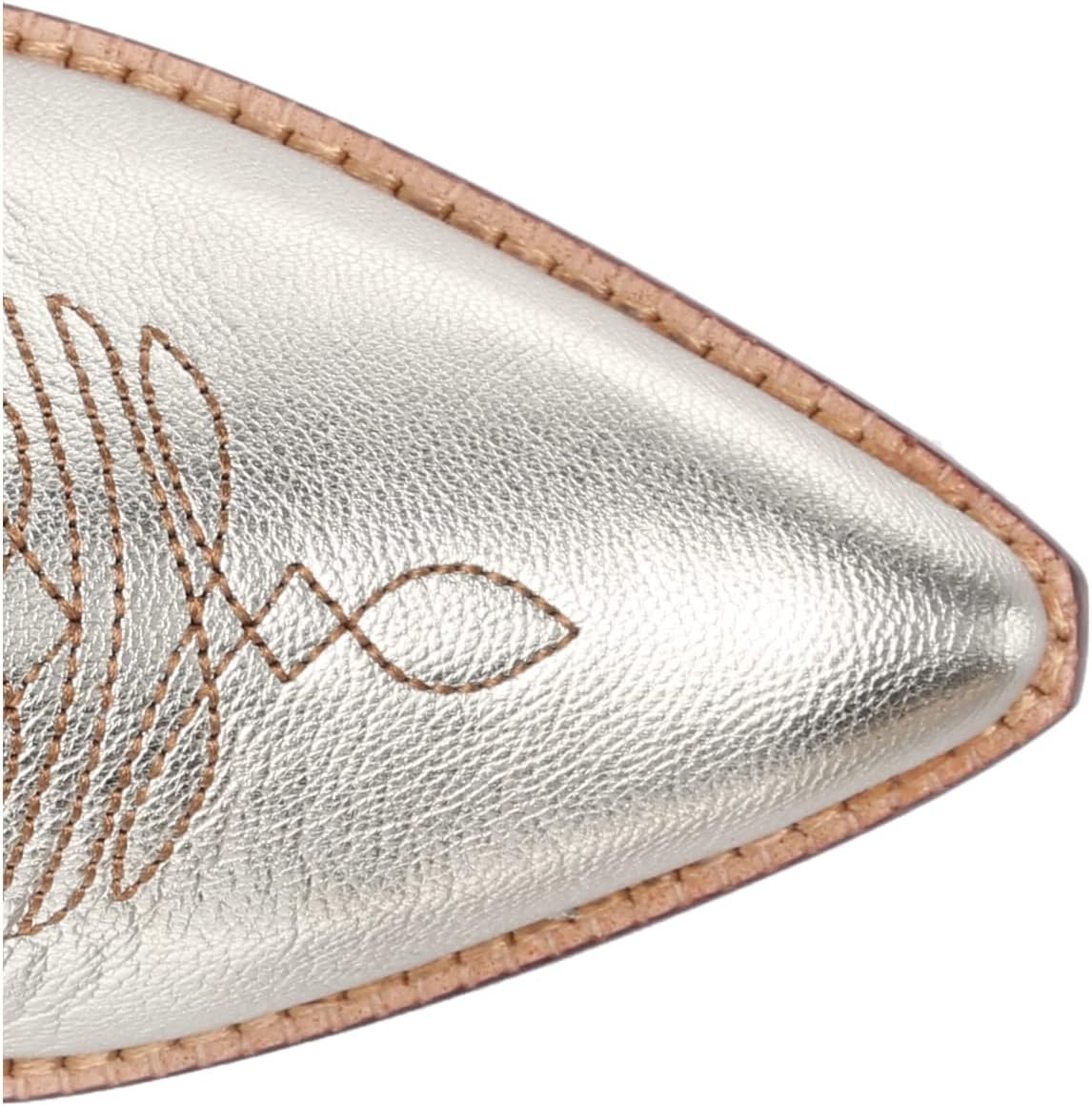 image:imageDKNY Womens Laila Metallic Leather Cowboy BootPlatino