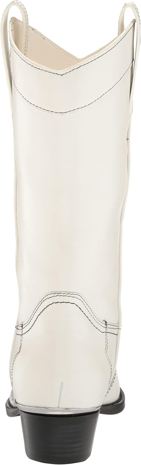 image:imageDKNY Womens Laila Metallic Leather Cowboy BootWhtBlack