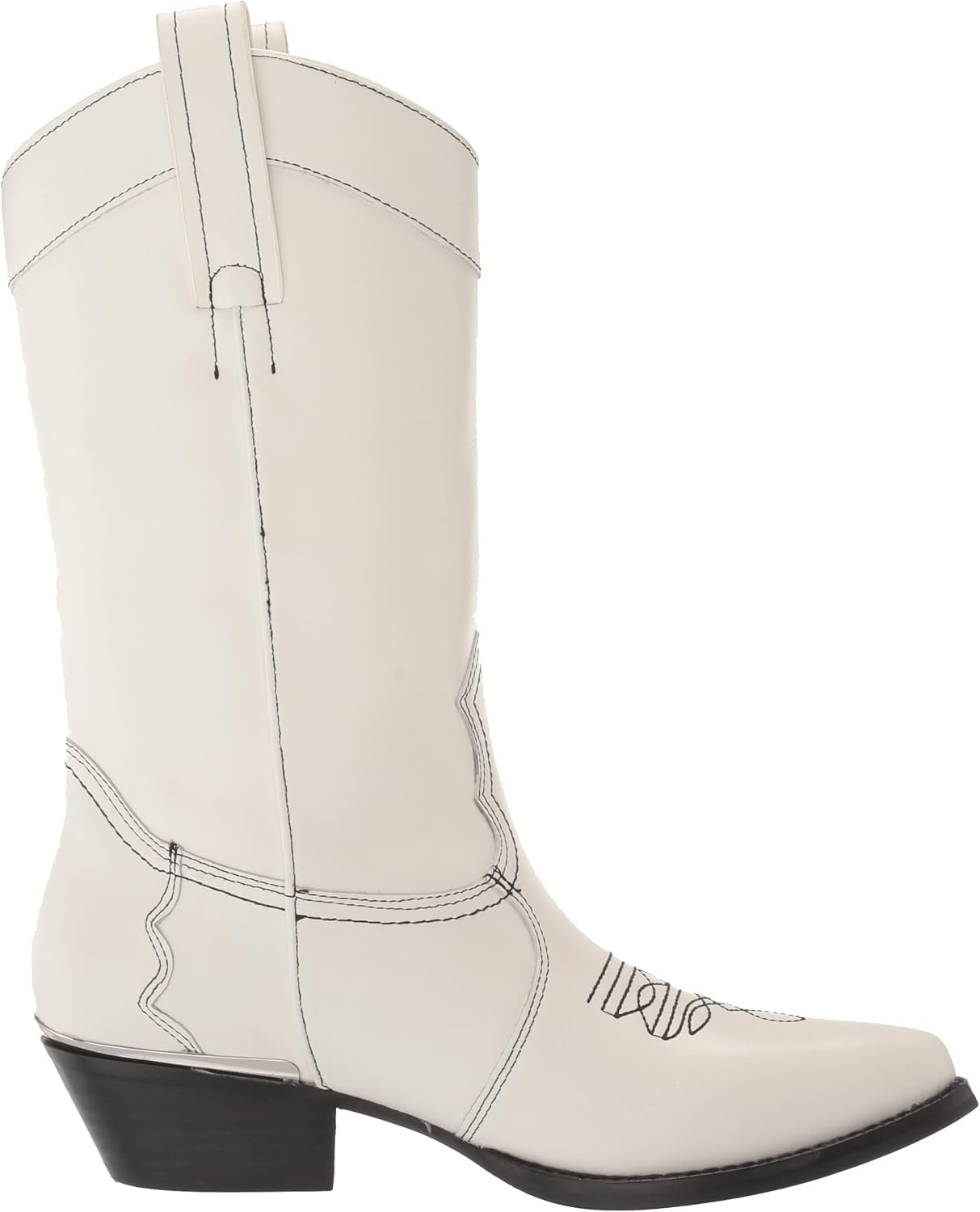 image:imageDKNY Womens Laila Metallic Leather Cowboy BootWhtBlack