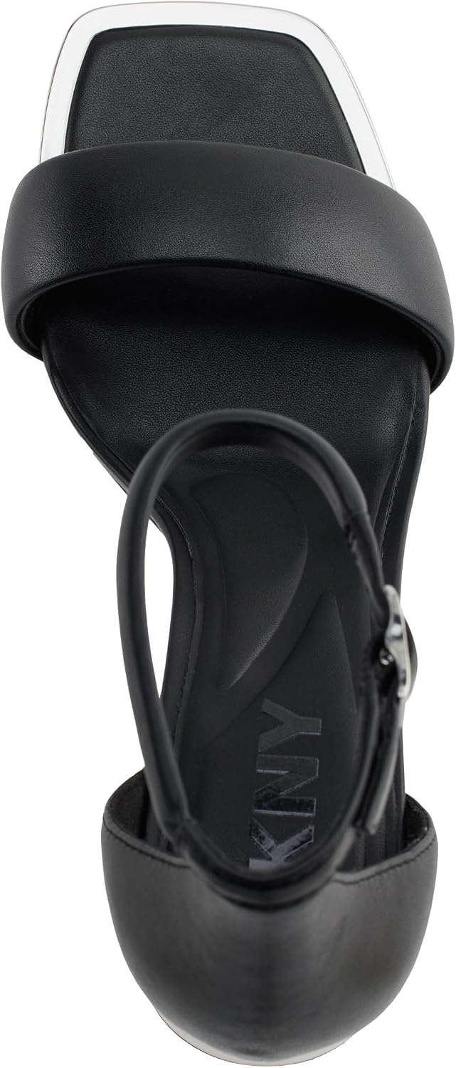 image:imageDKNY Womens Scarla Evening Square Toe Ankle Strap Block HeelBlack
