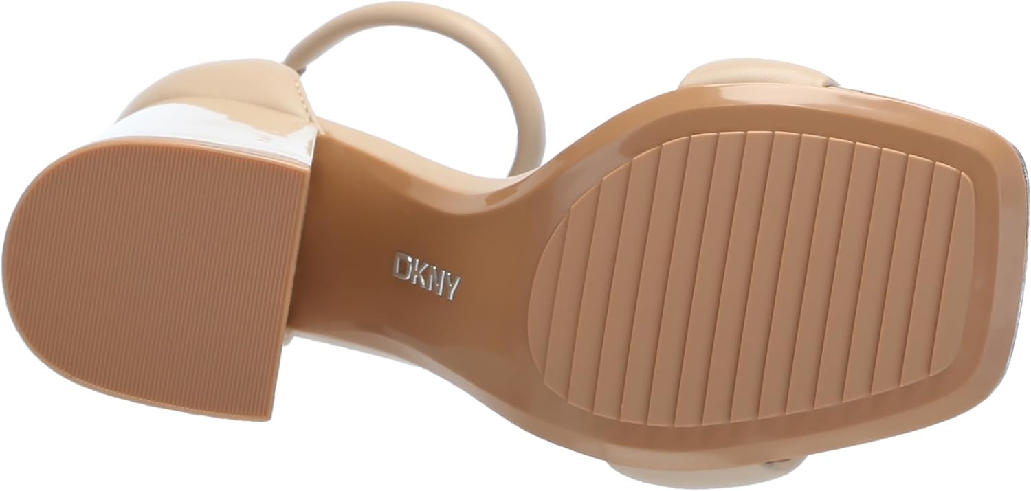 image:imageDKNY Womens Scarla Evening Square Toe Ankle Strap Block HeelNude