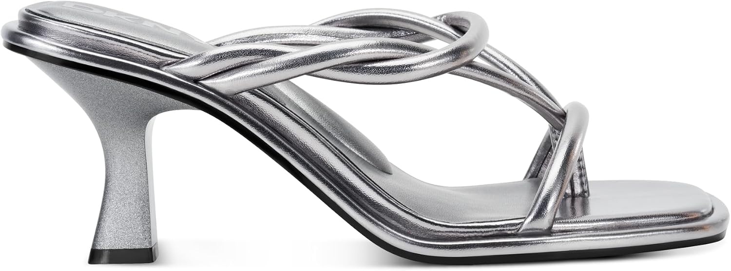 image:imageDKNY womens Rabun Strappy Flip Flop Heeled SandalNickel